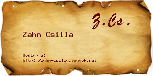 Zahn Csilla névjegykártya
